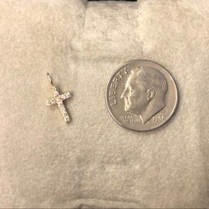 Dainty Diamond Cross Pendant - 14K Solid Gold